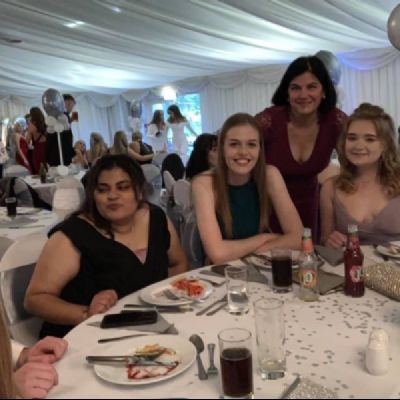 Leavers Ball girls table group with AML